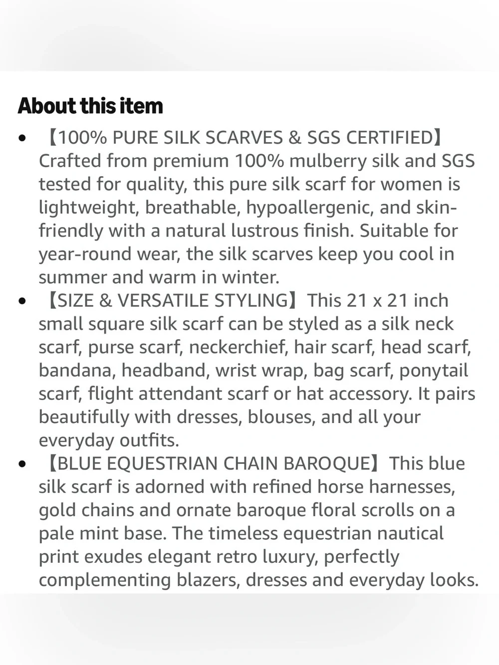 Designer Equestrian Print Neck Scarf - Blue & White